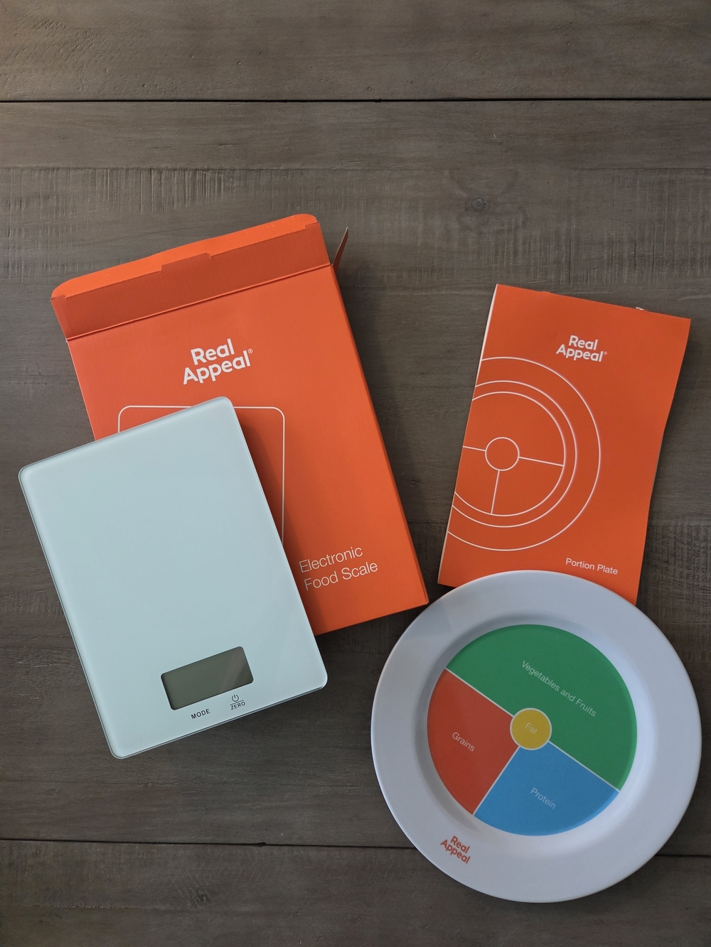 Real Appeal White Electronic Food Scale with Portion Plate
